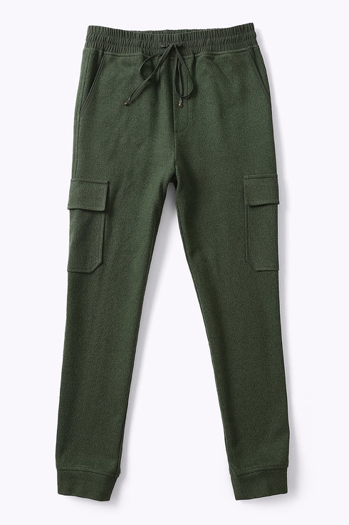 Cargo sweatpants in cotton and viscose cashmere with side pockets